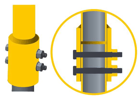 extension with reinforced joints for foundation for high stability of the helical piles