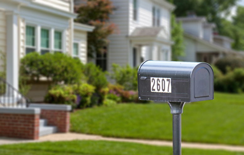 mailbox with screw pile foundation