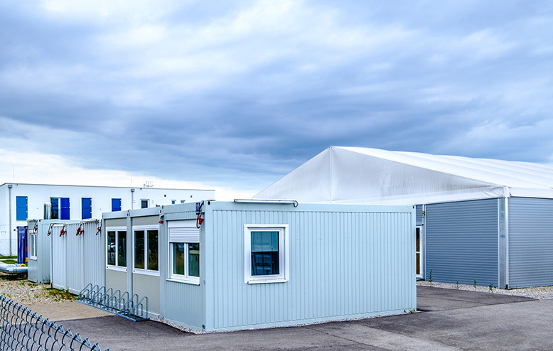 container footings building site