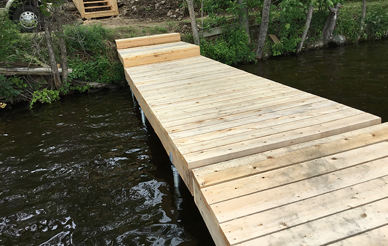 dock footings on helical piles