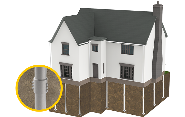 house on helical screw piles zoom