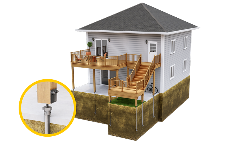 screw piles for balconies house