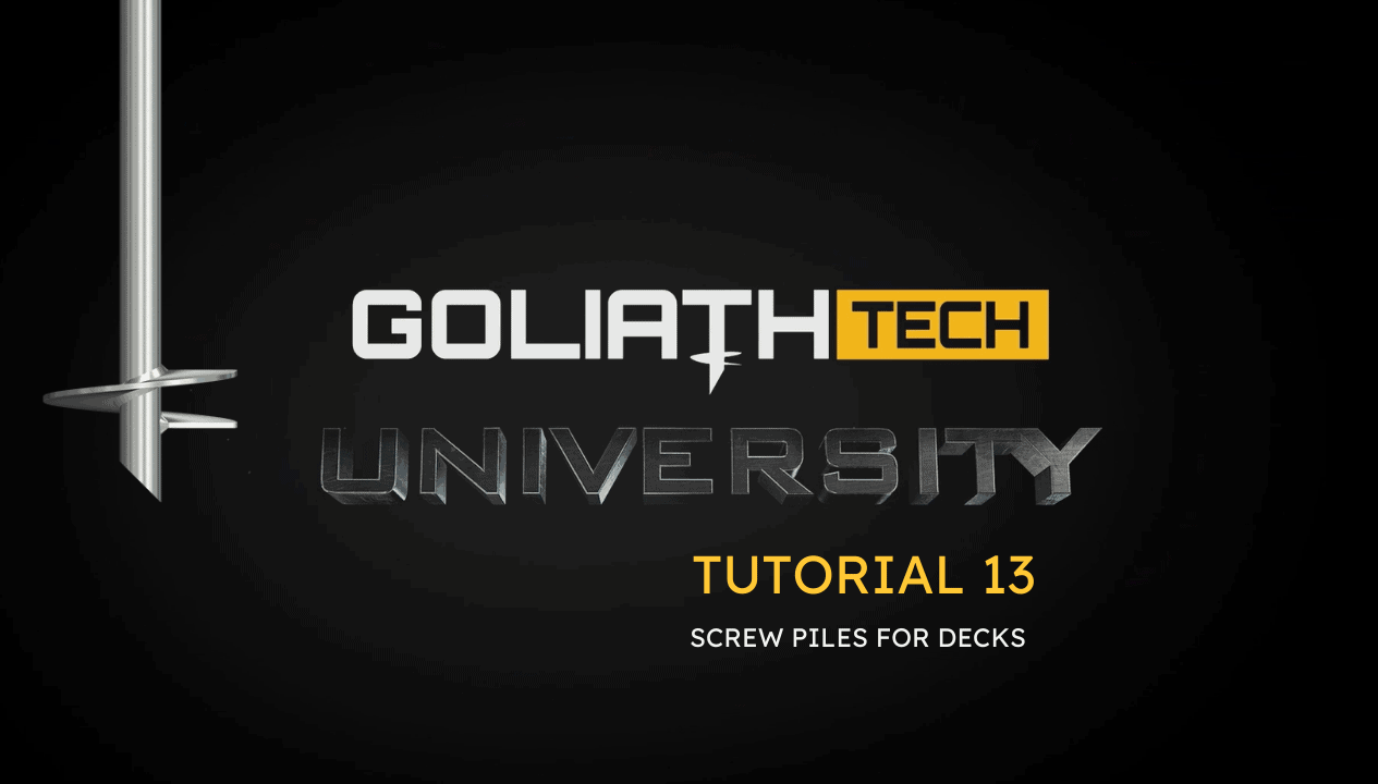 GoliathTech university tutorial 13 for screw piles banner