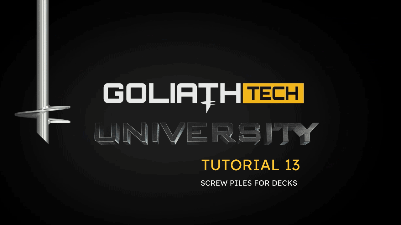 GoliathTech university tutorial 13 for screw piles banner