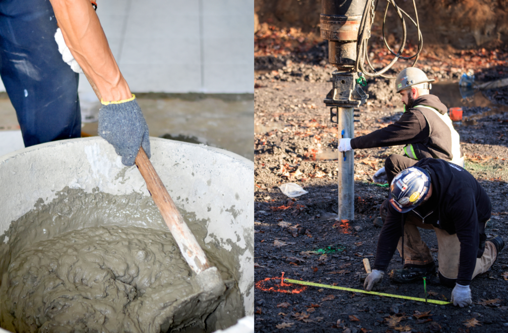 Concrete prep vs helical piles